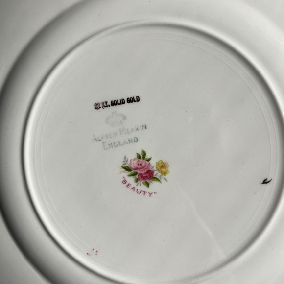 Alfred Meakin "Beauty" dinner plate, 22K gold decorated, vintage. - Picture 12 of 14